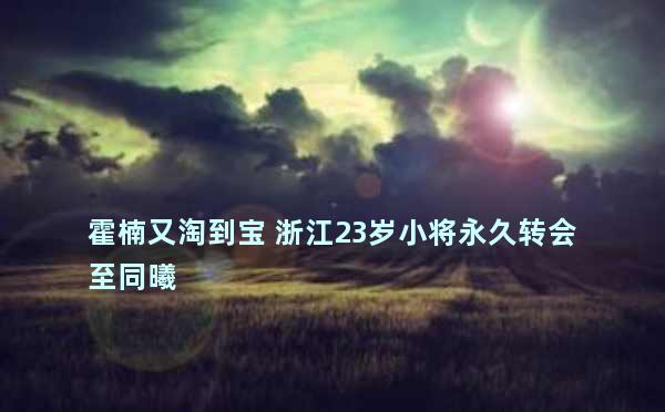 霍楠又淘到宝 浙江23岁小将永久转会至同曦